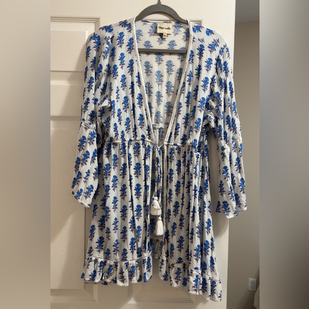 Playa Lucila Mini Border Print Kimono